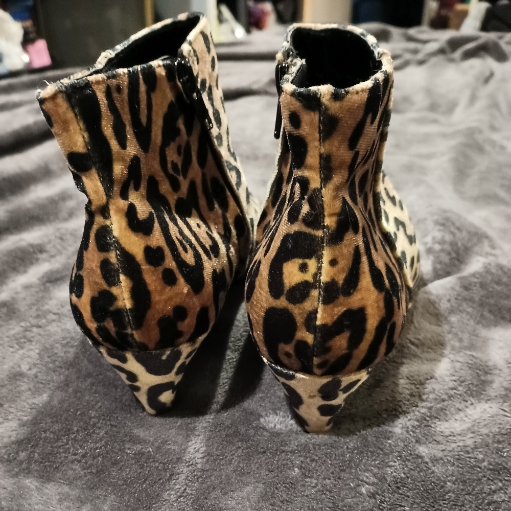 Leopard Print Kitten Low Heel Booties - image 5